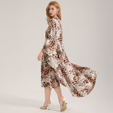 Elegant Printed Satin Chiffon Camisole Robe SpringSummer Two-Piece Set