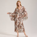 Elegant Printed Satin Chiffon Camisole Robe SpringSummer Two-Piece Set