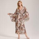 Elegant Printed Satin Chiffon Camisole Robe SpringSummer Two-Piece Set