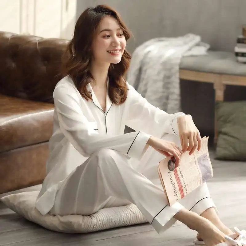 Luxury Satin Pajama Set – Elegant Couple Sleepwear for Men & Women