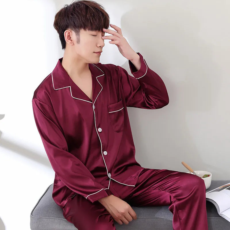 Luxury Satin Pajama Set – Elegant Couple Sleepwear for Men & Women