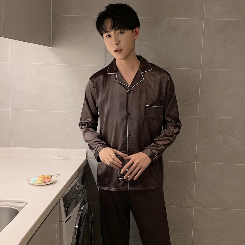 Luxury Satin Pajama Set – Elegant Couple Sleepwear for Men & Women