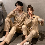 Luxury Satin Pajama Set – Elegant Couple Sleepwear for Men & Women
