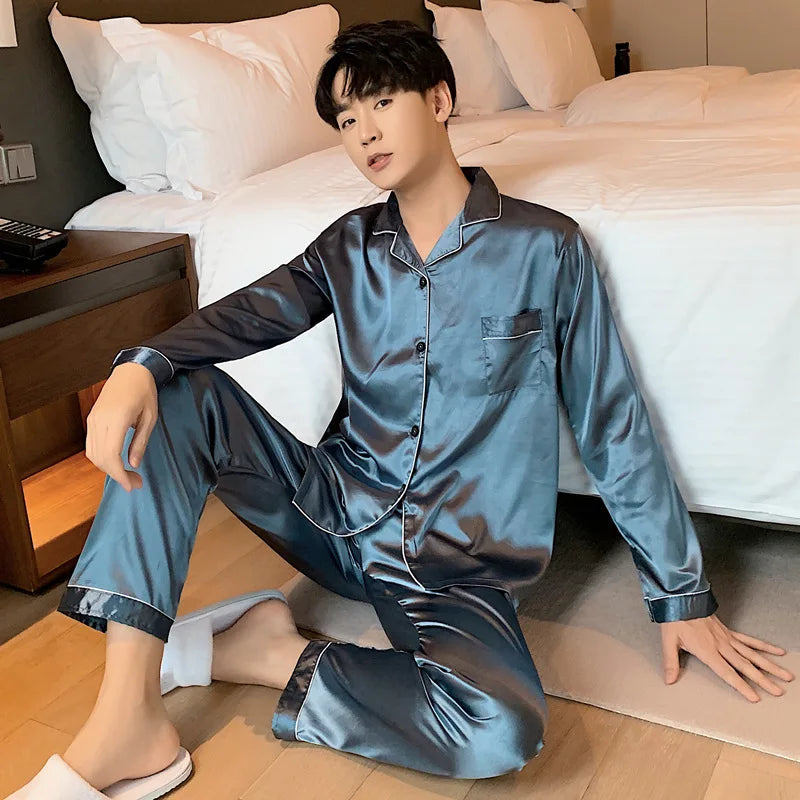 Luxury Satin Pajama Set – Elegant Couple Sleepwear for Men & Women