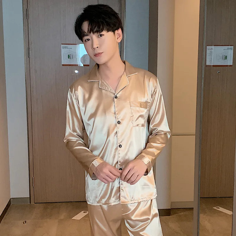 Luxury Satin Pajama Set – Elegant Couple Sleepwear for Men & Women