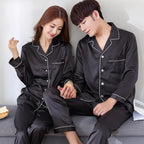 Luxury Satin Pajama Set – Elegant Couple Sleepwear for Men & Women