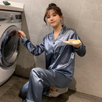Luxury Satin Pajama Set – Elegant Couple Sleepwear for Men & Women