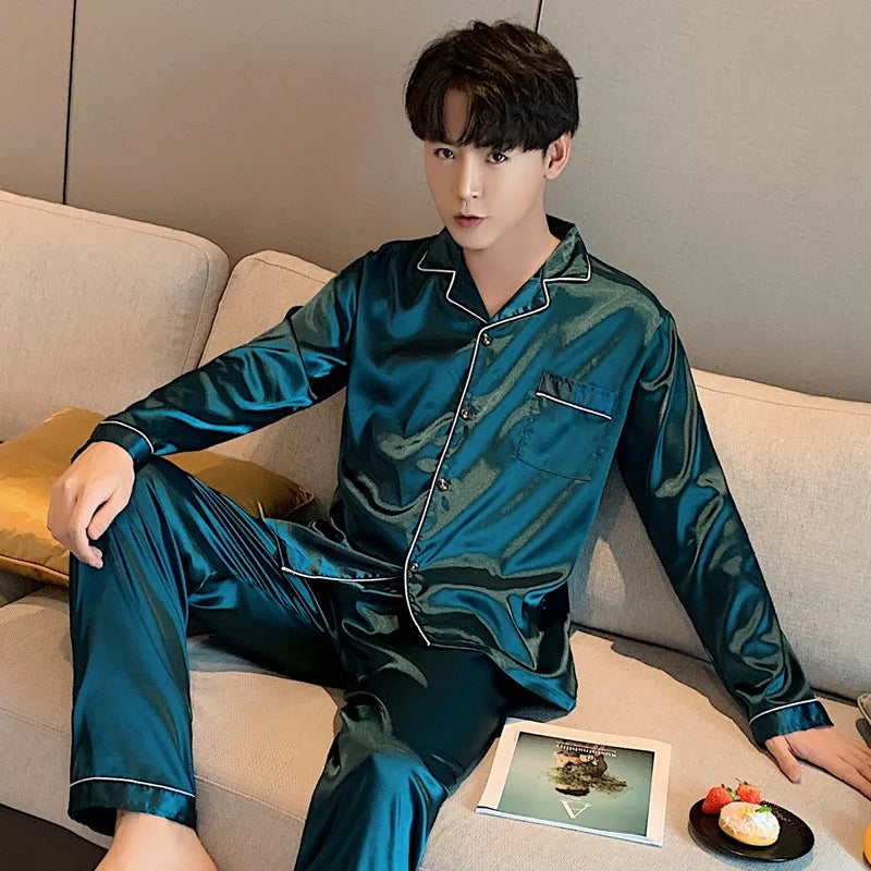 Luxury Satin Pajama Set – Elegant Couple Sleepwear for Men & Women