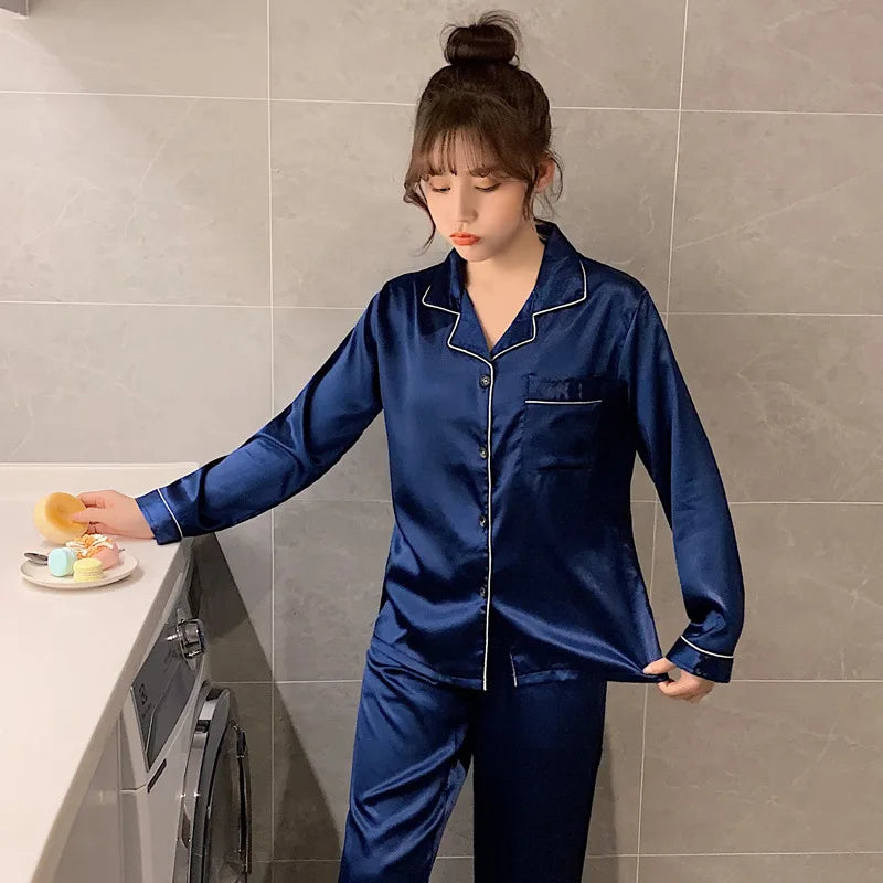 Luxury Satin Pajama Set – Elegant Couple Sleepwear for Men & Women