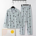 Men’s Cotton Sleepwear Set – Comfortable Two-Piece Plaid Lounge & Pajama Suit
