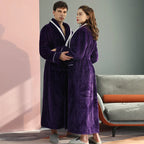 Winter Lovers Flannel Robe Set – Thick & Cozy Couple Bathrobes for Home