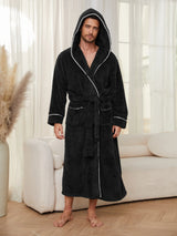 EloraSleep™ Stone Plush Robe – Hotel-Soft Flannel Bathrobe for Men