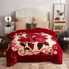 European Style Warm Raschel Blanket for Winter – Luxury Thick Double-Sided Flocked Comforter