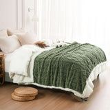 1pc Jacquard Sherpa Weighted Blanket – 3KG, All-Season Comfort for Adults