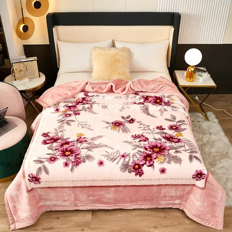 Double Layer Winter Raschel Plush Weighted Blanket – Soft, Warm & Cozy