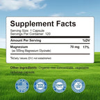 Magnesium Glycinate - Supports Nerve, Muscle, Bone and Heart Health, Helps with Stress, Sleep Quality Support, Muscles Recovery