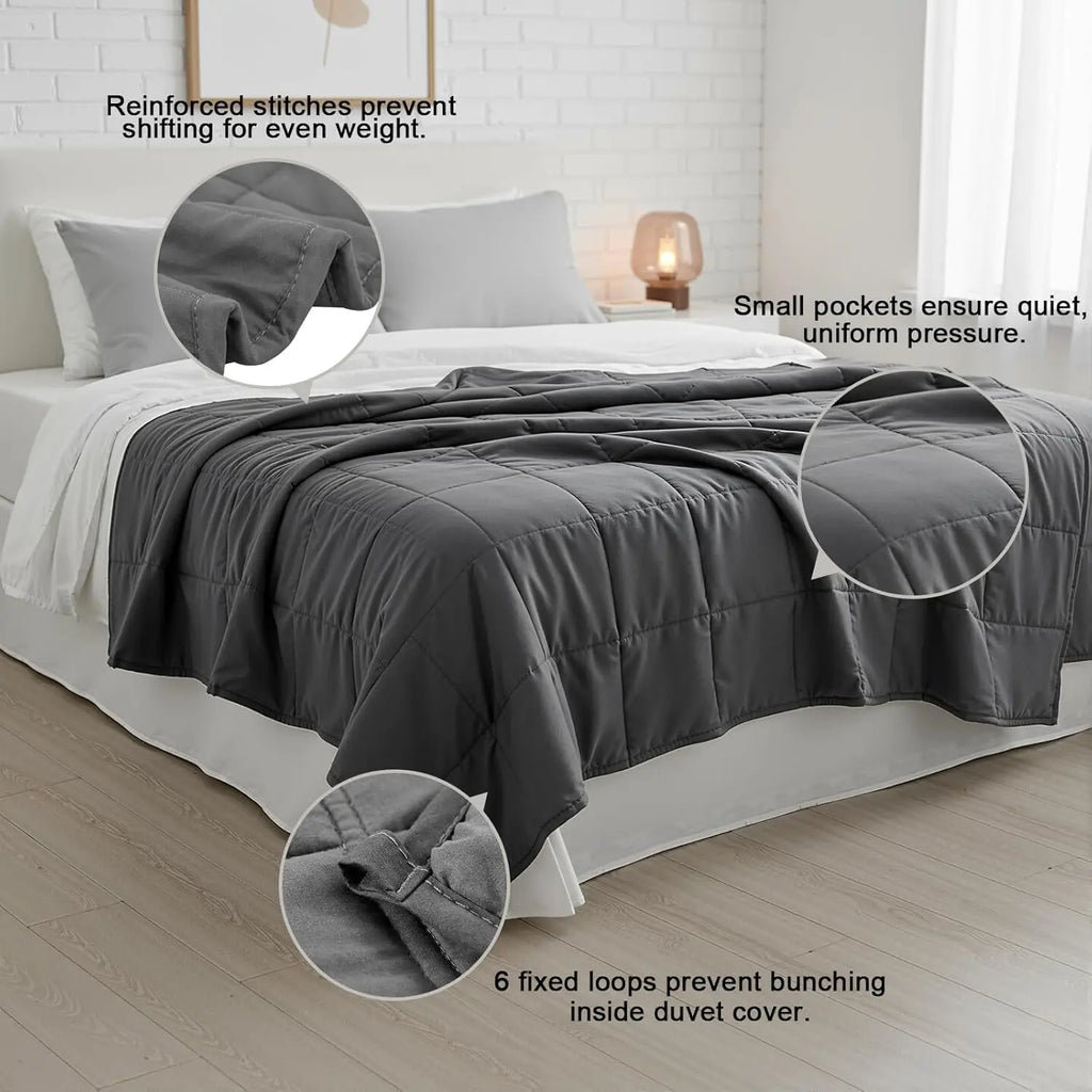 King Size Weighted Blanket for Adults & Couples – 78x85 Inches, 25 lbs, Grey