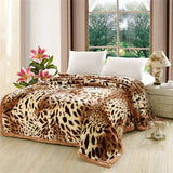 Double Layer Raschel Blanket – Soft Warm Faux Fur Mink Throw, Thick Fluffy Microfiber Plush Weighted Blanket for Beds