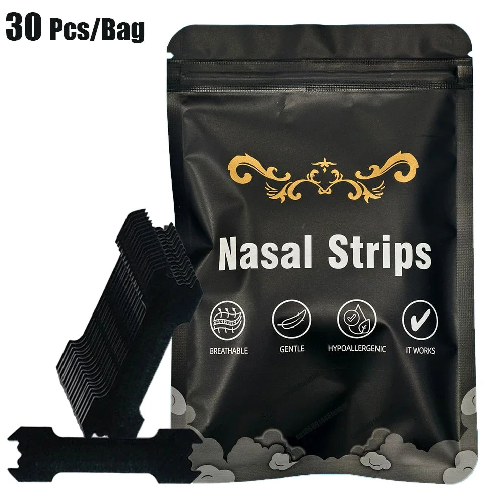 30pcs Extra Strength Nasal Strips for Snoring & Congestion Relief – Sensitive Skin Friendly, Strong