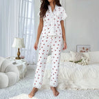 EloraSleep Women’s Seasonal Pajama Set – Lace Button Down & Comfortable Homewear