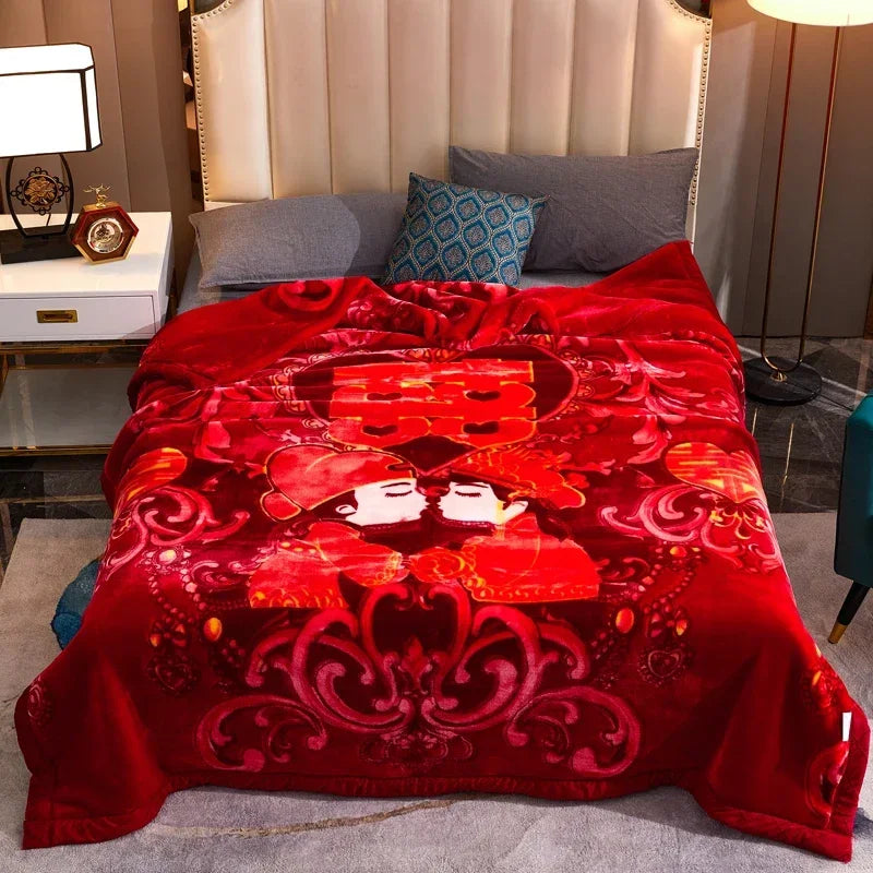 Double Layer Winter Raschel Plush Weighted Blanket – Soft, Warm & Cozy