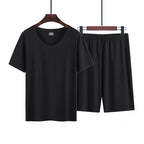 Men’s Ice Silk Pajama Set – Short Sleeve Summer Homewear