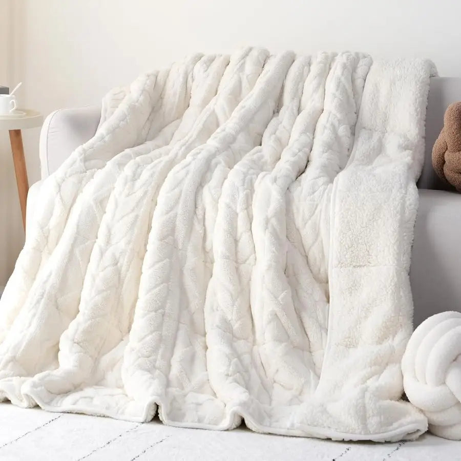 EloraSleep™ 15lb Weighted Blanket – Ultra-Soft Sherpa Comfort for Relaxing Sleep