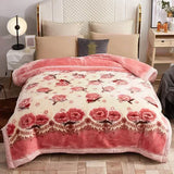 European Style Warm Raschel Blanket for Winter – Luxury Thick Double-Sided Flocked Comforter