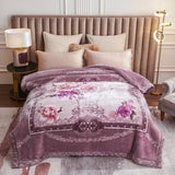 European Style Warm Raschel Blanket for Winter – Luxury Thick Double-Sided Flocked Comforter