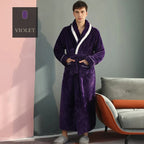 Winter Lovers Flannel Robe Set – Thick & Cozy Couple Bathrobes for Home