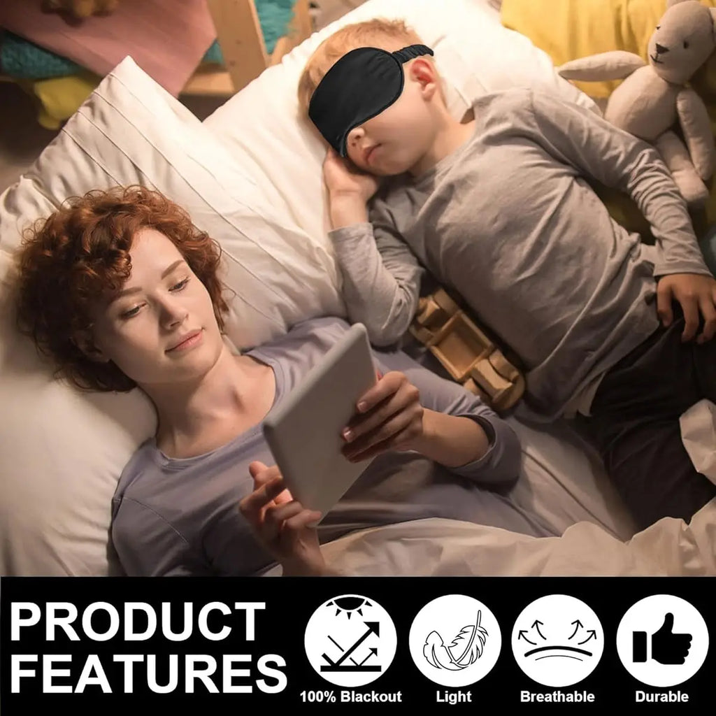 2-Pack Silk Sleep Mask – Elastic Blackout Eye Mask with Adjustable Strap&nbsp