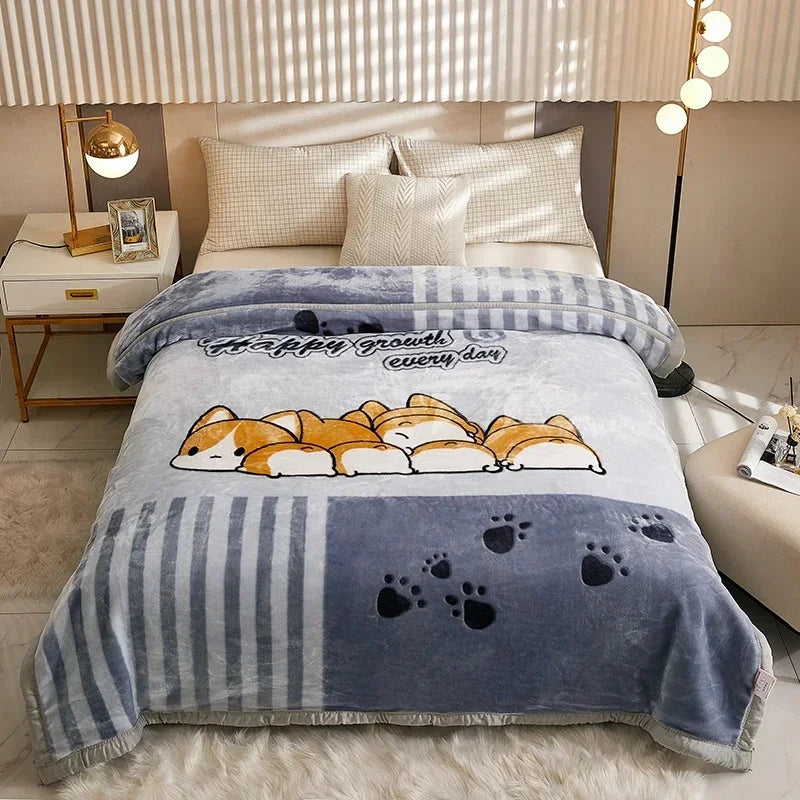 Double Layer Winter Raschel Plush Weighted Blanket – Soft, Warm & Cozy