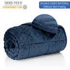 Huloo Sleep Navy Blue Weighted Blanket – Thick, Soft & All-Season Comfort