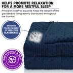 Huloo Sleep Navy Blue Weighted Blanket – Thick, Soft & All-Season Comfort