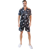 Men’s Ice Silk Summer Pajama Set – Short Sleeve Casual Homewear