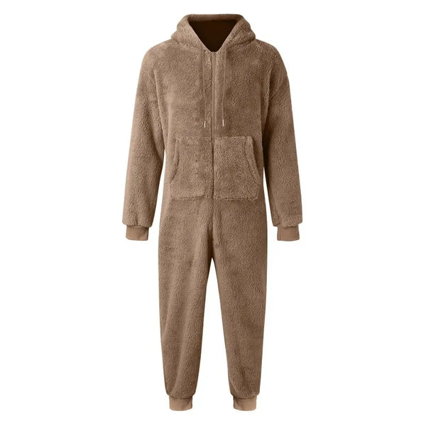 Man Sleepwear Sleeping Sexy Lingerie Jump Suit Hot Selling Men's Zipper Warm Plush Thermal One-piece Pajamas for Couples Pajama