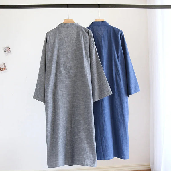 EloraSleep™ Minimal Cotton Kimono Robe – Breathable & Lightweight