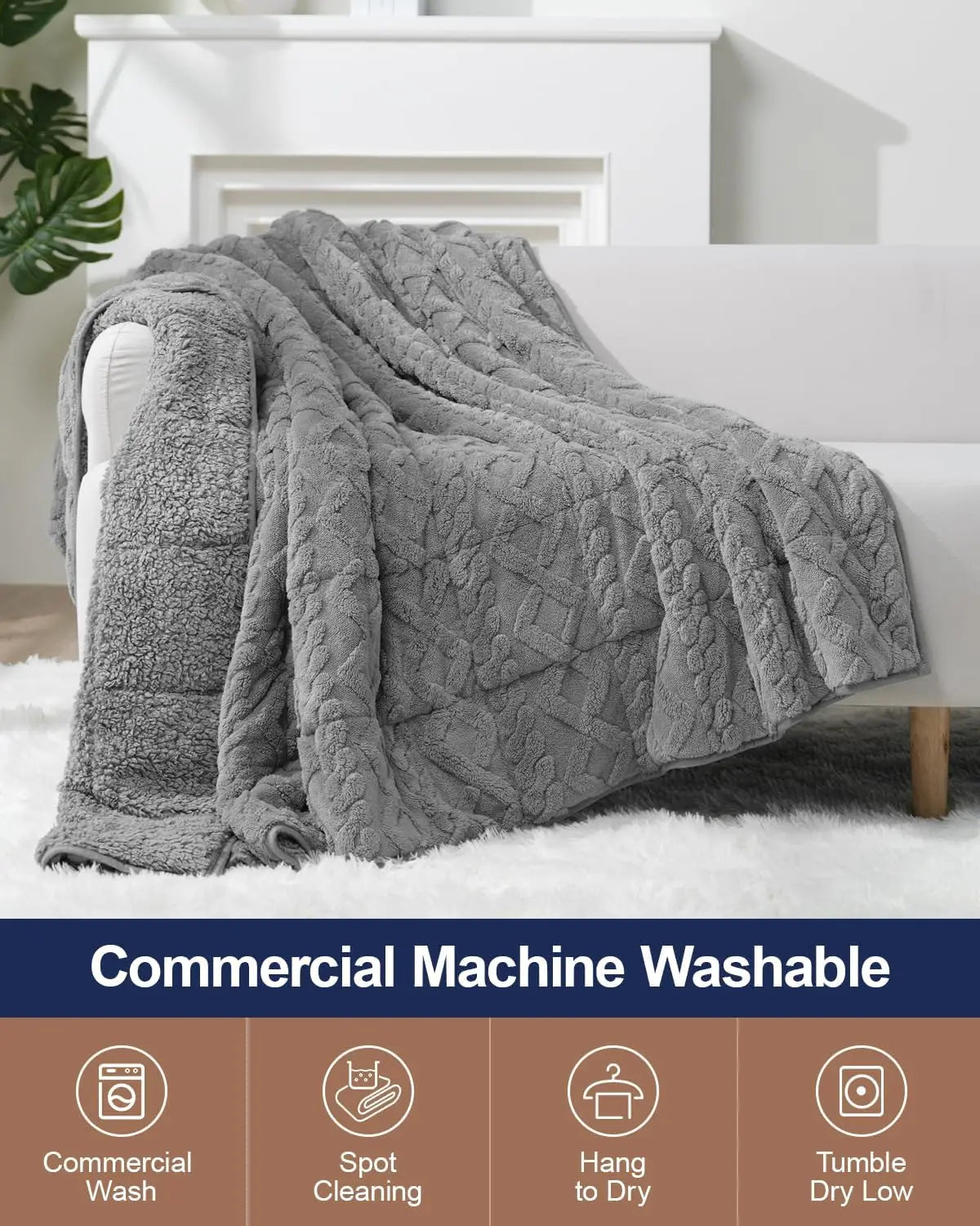 EloraSleep™ 20lb Weighted Blanket – Ultra-Soft Sherpa Comfort & Total Sleep Comfort
