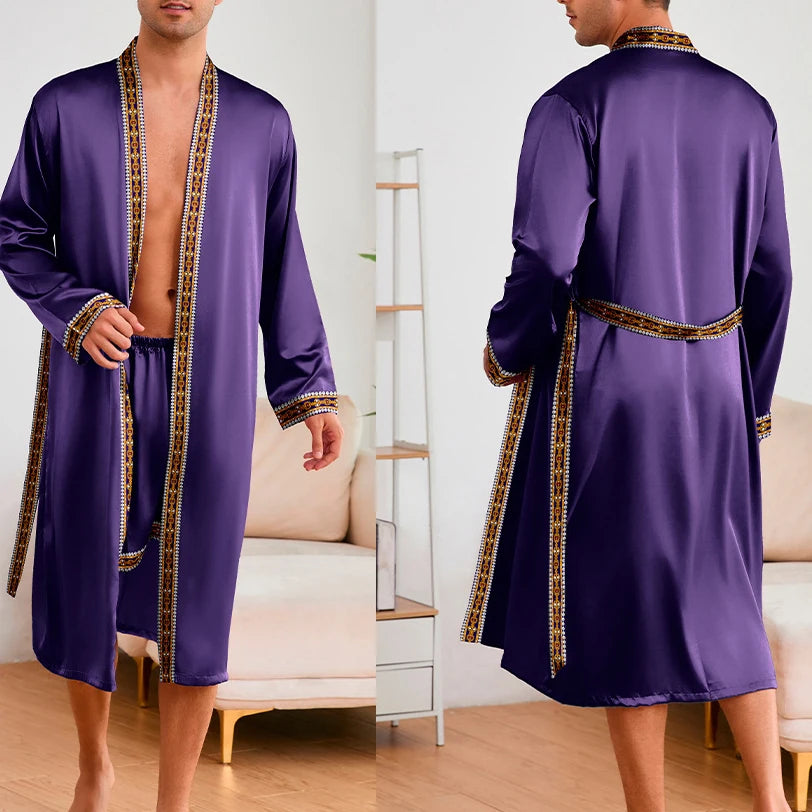 EloraSleep™ Satin Kimono Lounge Set – Lightweight & Cooling Comfort