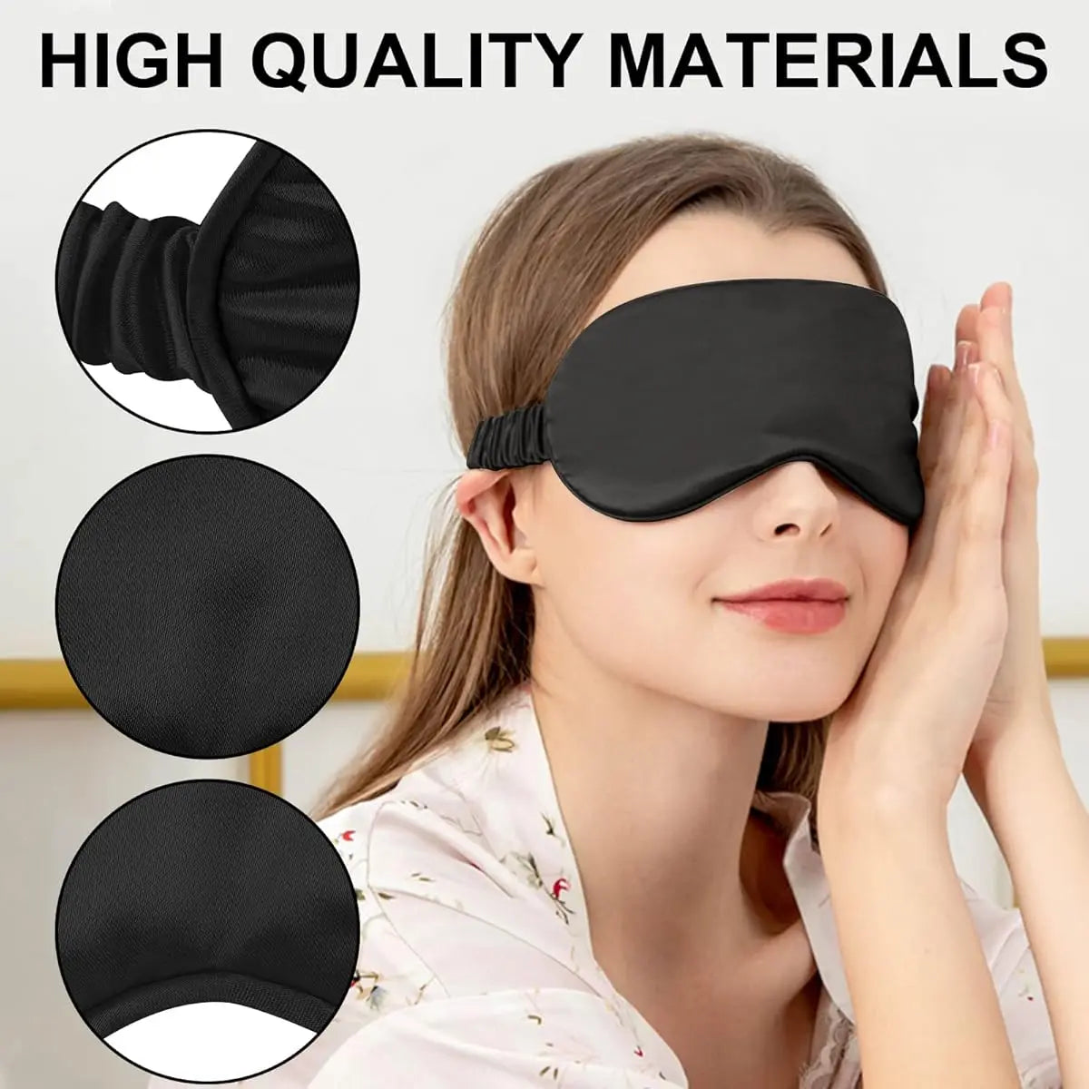 2-Pack Silk Sleep Mask – Elastic Blackout Eye Mask with Adjustable Strap&nbsp