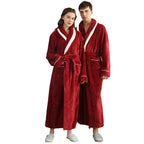 Winter Lovers Flannel Robe Set – Thick & Cozy Couple Bathrobes for Home