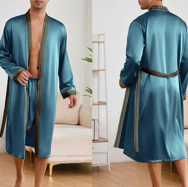 EloraSleep™ Satin Kimono Lounge Set – Lightweight & Cooling Comfort