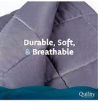 20 lb Weighted Blanket for Adults – 60x80 Full Size, Soft Gray Cotton Blanket for Stress Relief & Deep Sleep