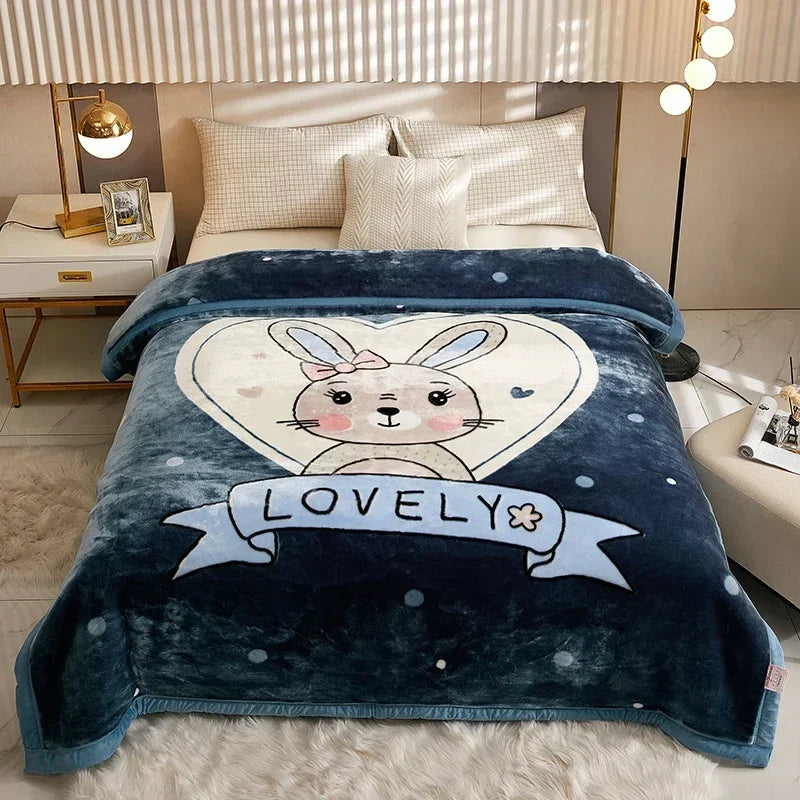 Double Layer Winter Raschel Plush Weighted Blanket – Soft, Warm & Cozy