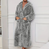 EloraSleep™ Stone Plush Robe – Hotel-Soft Flannel Bathrobe for Men