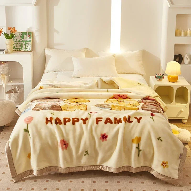 Double Layer Winter Raschel Plush Weighted Blanket – Soft, Warm & Cozy