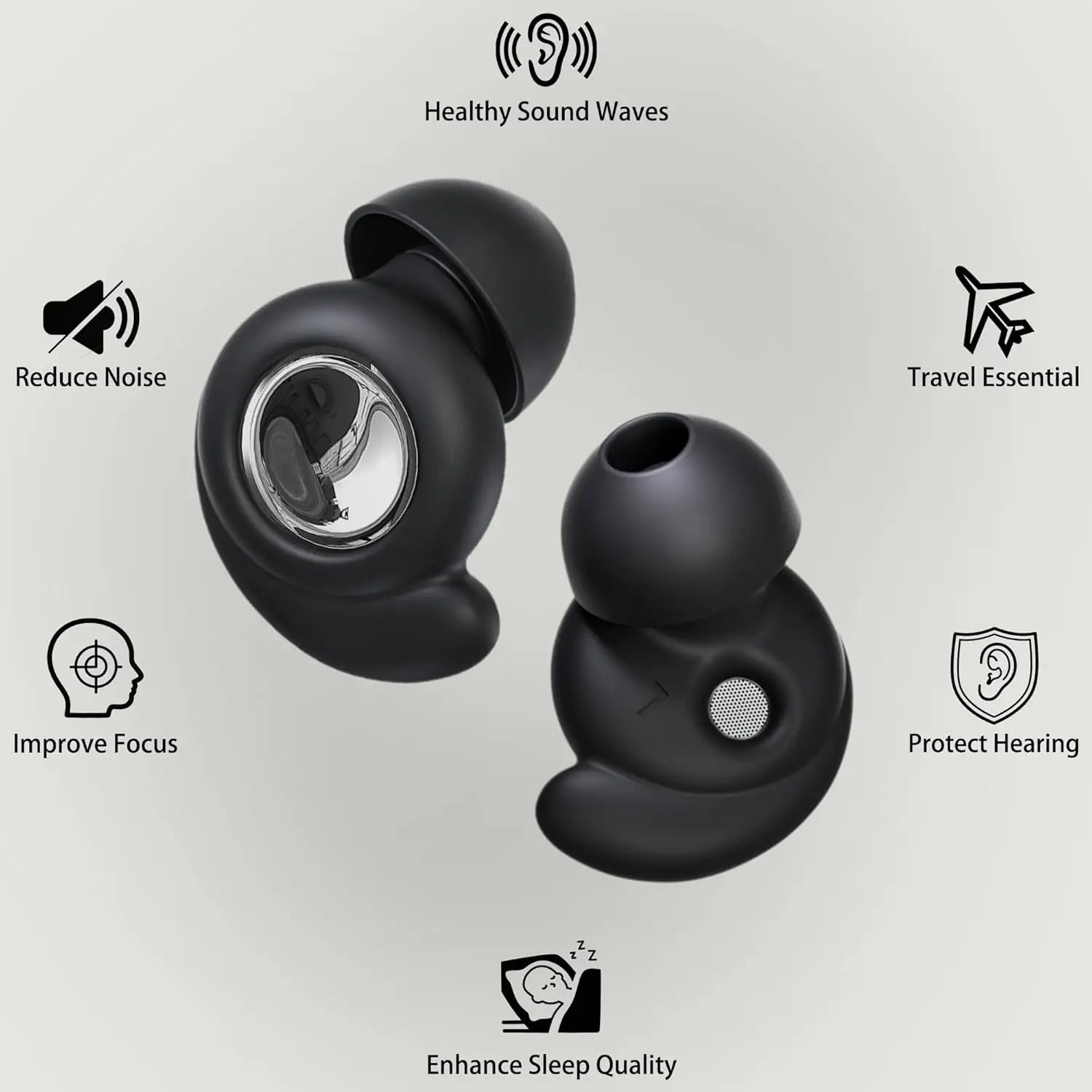 EloraSleep™ QuietSeal Pro Silicone Earplugs