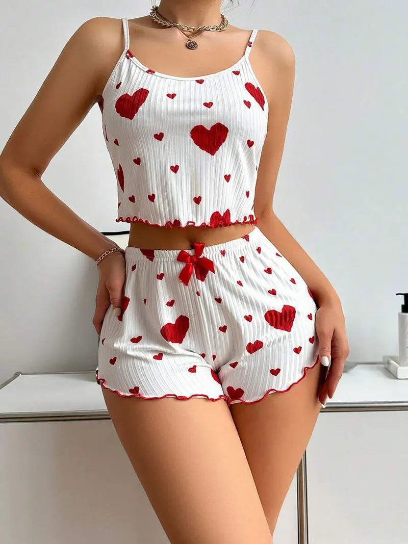 EloraSleep™ After Hours Pajama Shorts Set – Sweetheart
