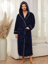 EloraSleep™ Stone Plush Robe – Hotel-Soft Flannel Bathrobe for Men