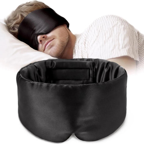 100% Mulberry Silk Sleep Mask – Ultra-Soft Light Blocking Eye Mask for Deep, Restful Sleep